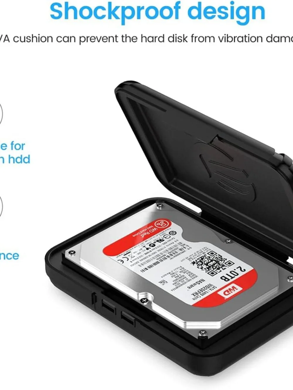 Hard Drive Case 3.5 inch HDD Storage Carrying Case Anti-Static and Shockproof Ex - Picture 3 of 7